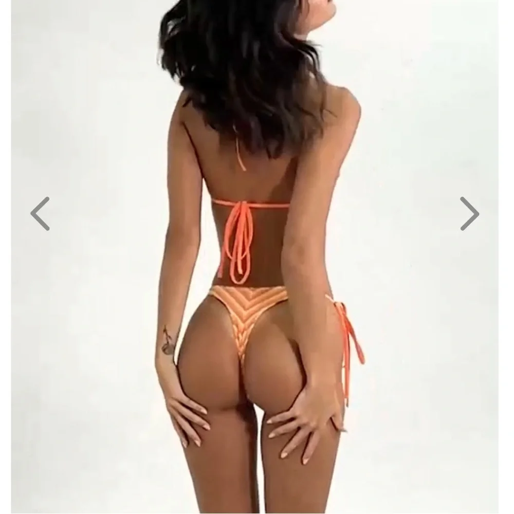 NWT OneOne Swimwear Bikini Set Orange Tangerine Dream Triangle Ariel Terry Cute